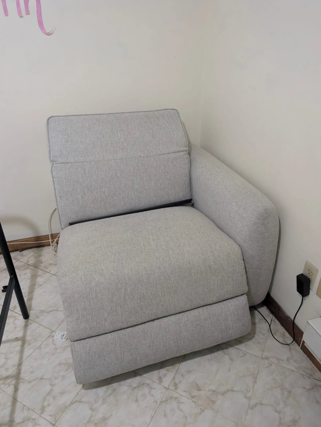 Grey electric reclining Sectional Sofa Chair