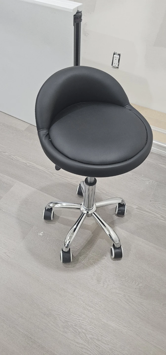 Black Rolling Stool Chair