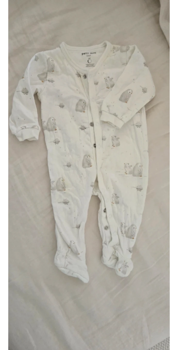 3M Petit Lem Baby Sleepsuit - Penguin Print