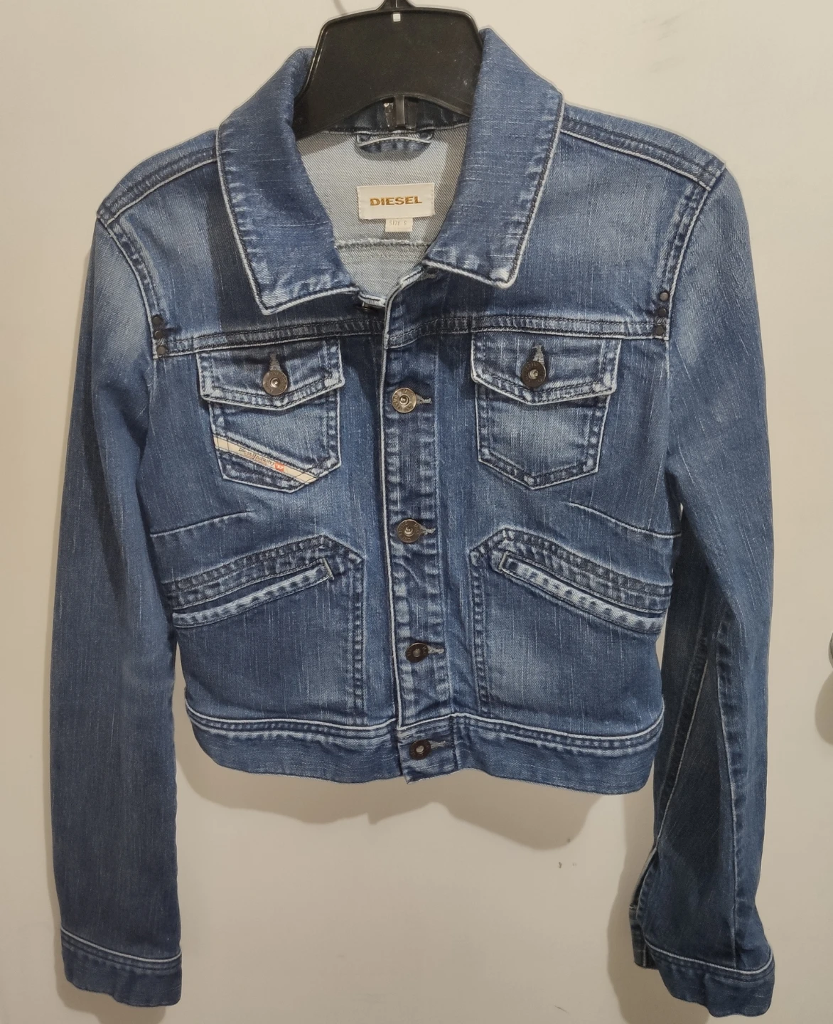 DIESEL Taiz Cropped Denim Jacket Size S