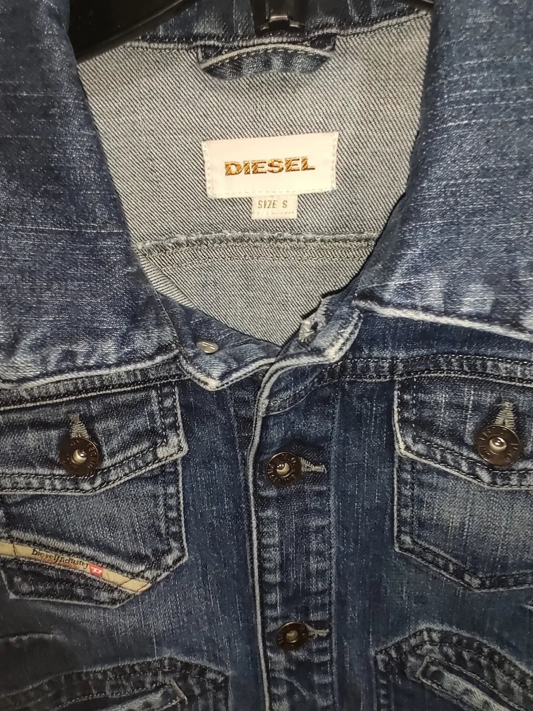 DIESEL Taiz Cropped Denim Jacket Size S - photo 2
