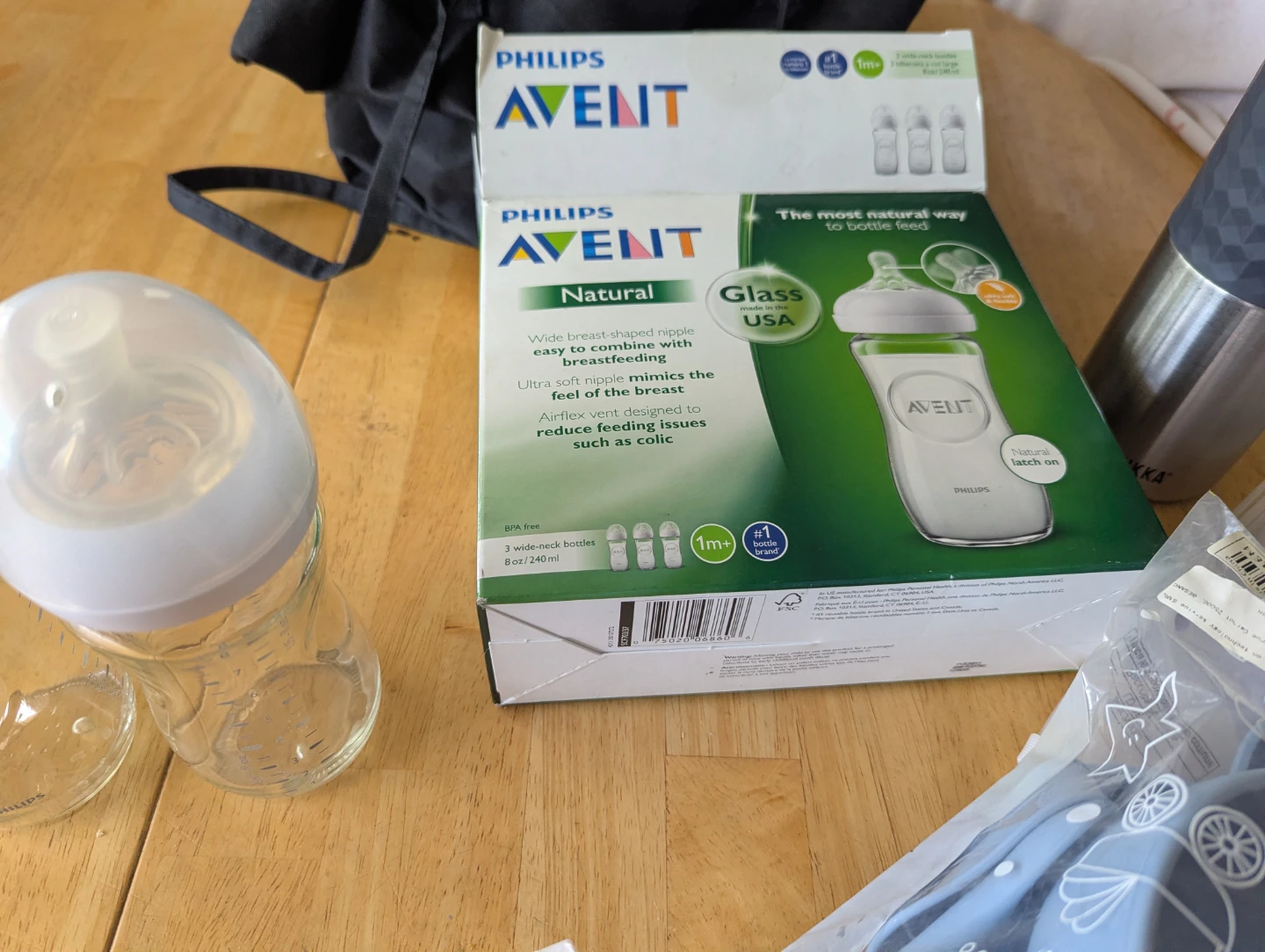 Philips AVENT Natural Glass Baby Bottles - 8oz (3-Pack)
