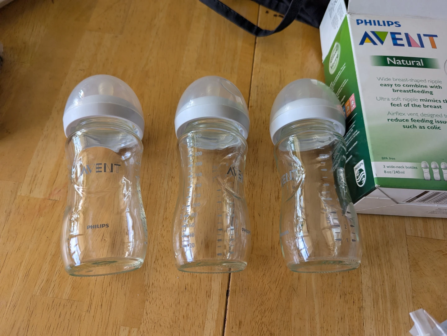 Philips AVENT Natural Glass Baby Bottles - 8oz (3-Pack) - photo 2