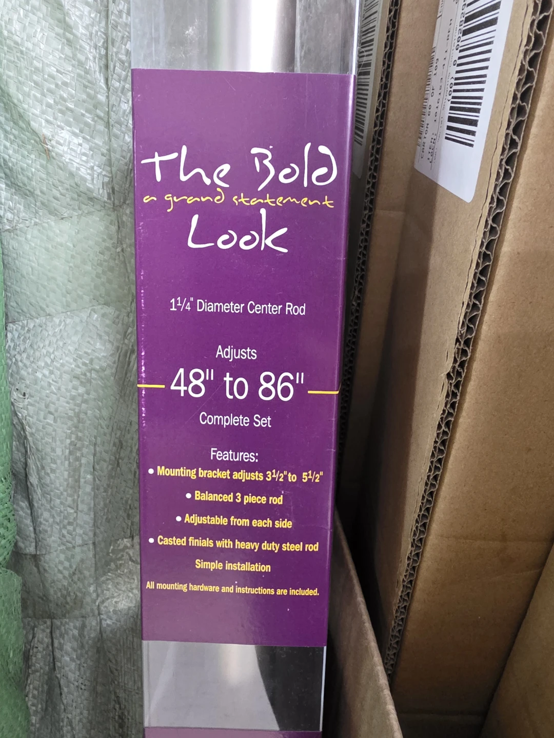 Heavy duty "The Bold" Curtain Rod 48"-86" -Brushed Nickel - photo 2