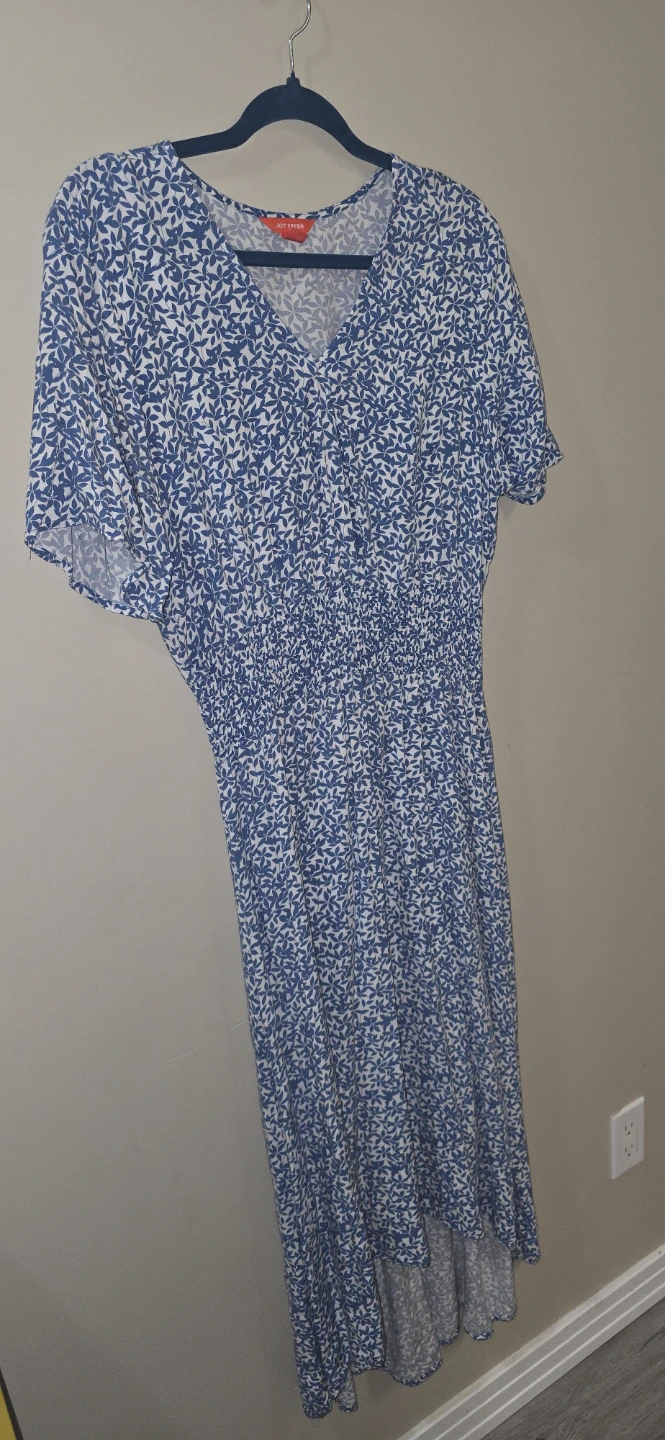 Joe Fresh Blue & White Floral Dress XL/TG