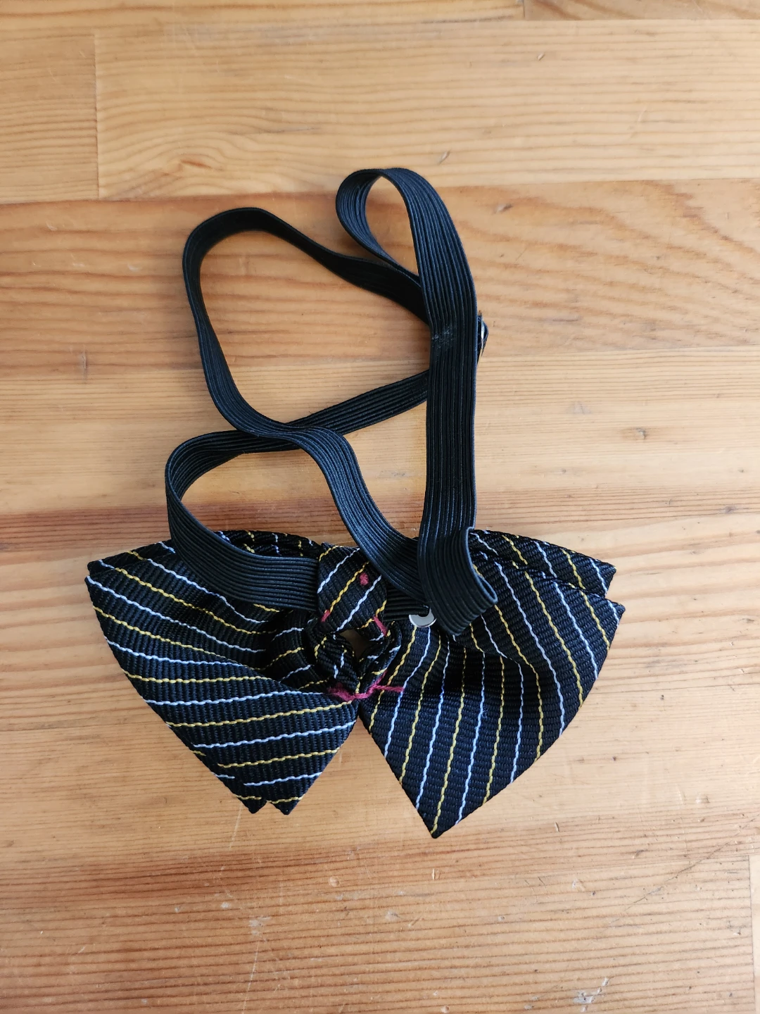 Kids Adjustable clip-on Black Striped Bow Tie - photo 2
