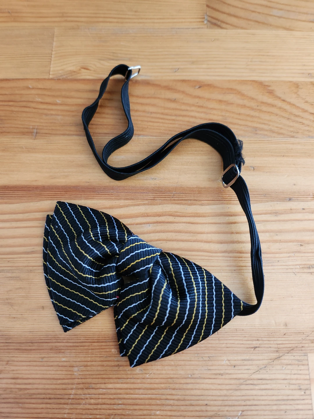 Kids Adjustable clip-on Black Striped Bow Tie - photo 3