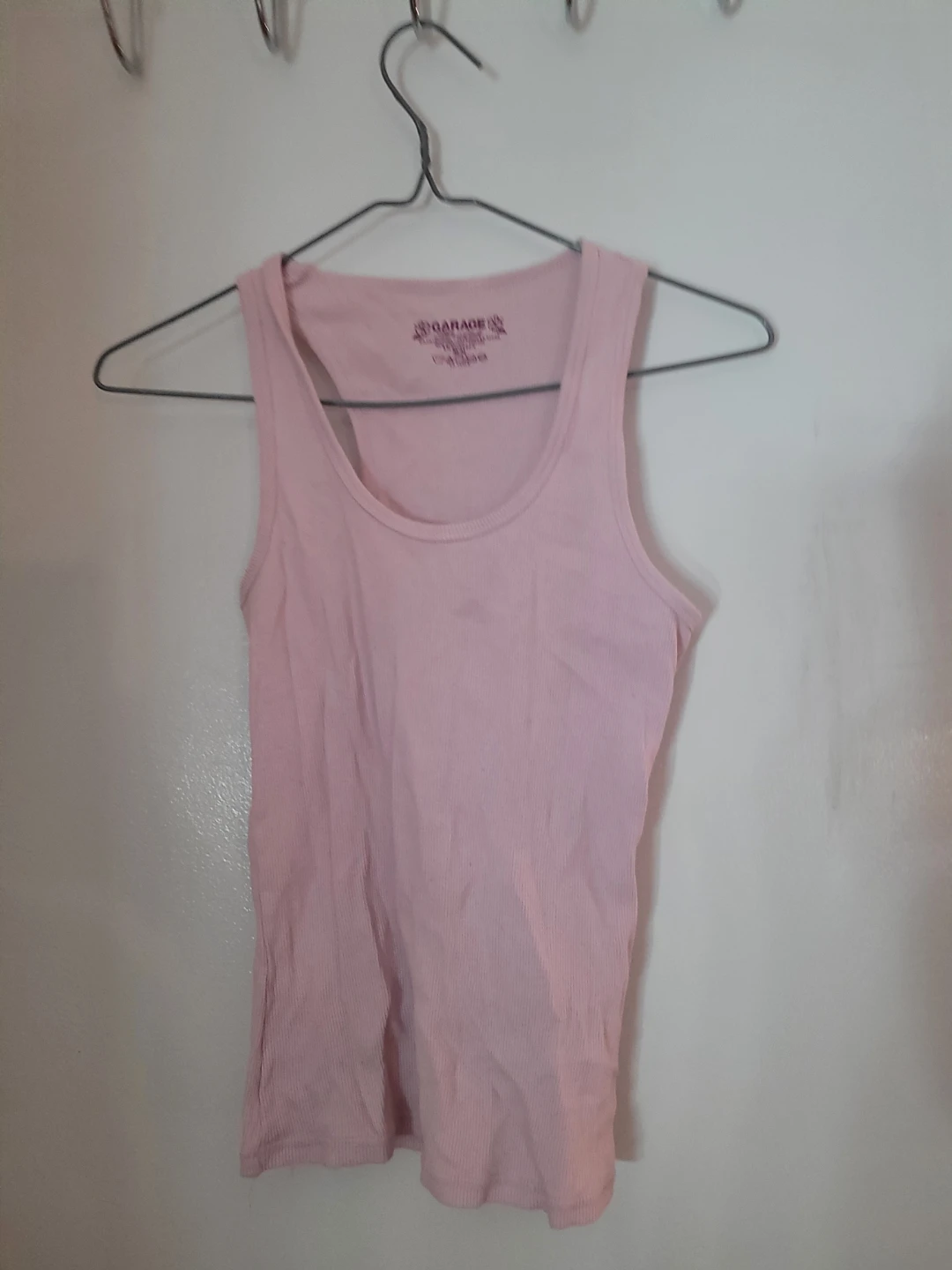 Garage Pink Ribbed Tank Top