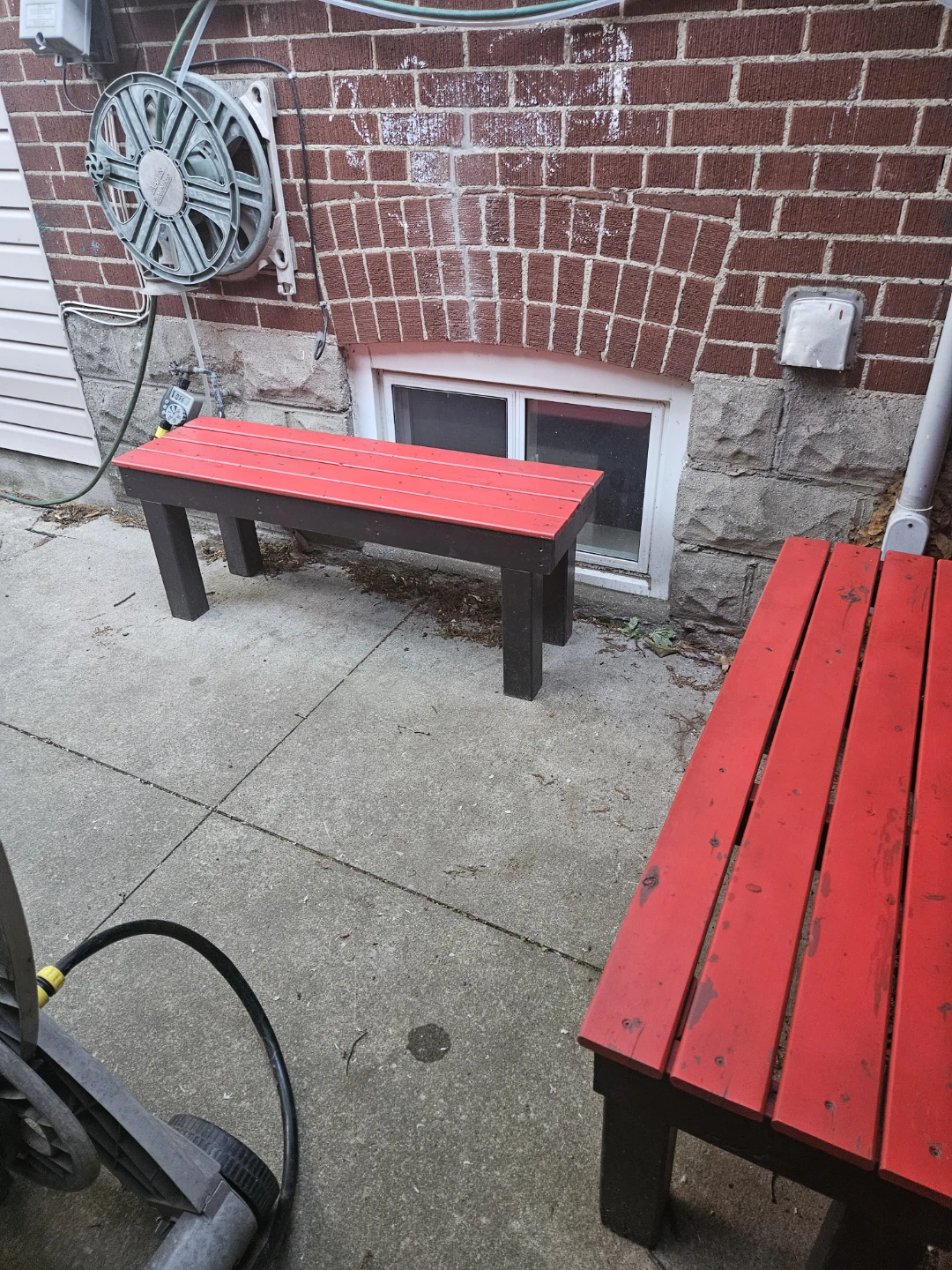 Red and Black Wooden Bench. Price is for both - photo 2