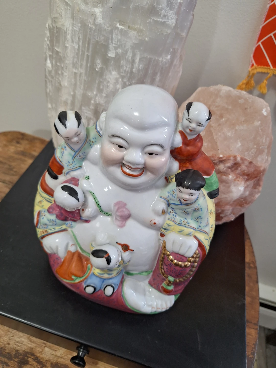 Laughing Buddha Figurine with Children - photo 5