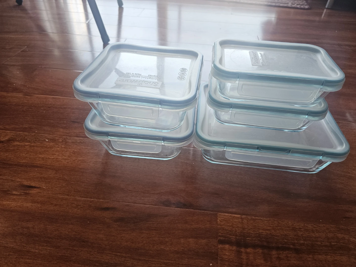Set of 5 Glass Food Storage Containers with Lids