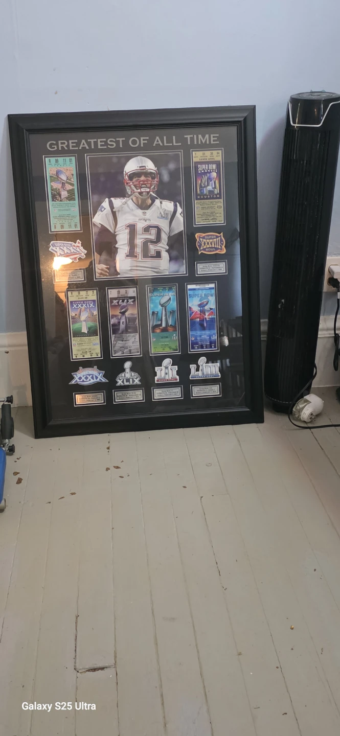 Framed Hockey and Football Memorabilia