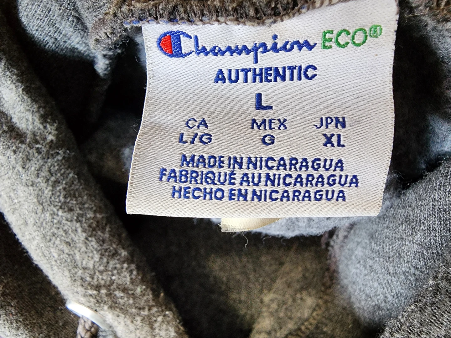 Champion Albany Dad Hoodie Sweatshirt Large Gray - photo 2