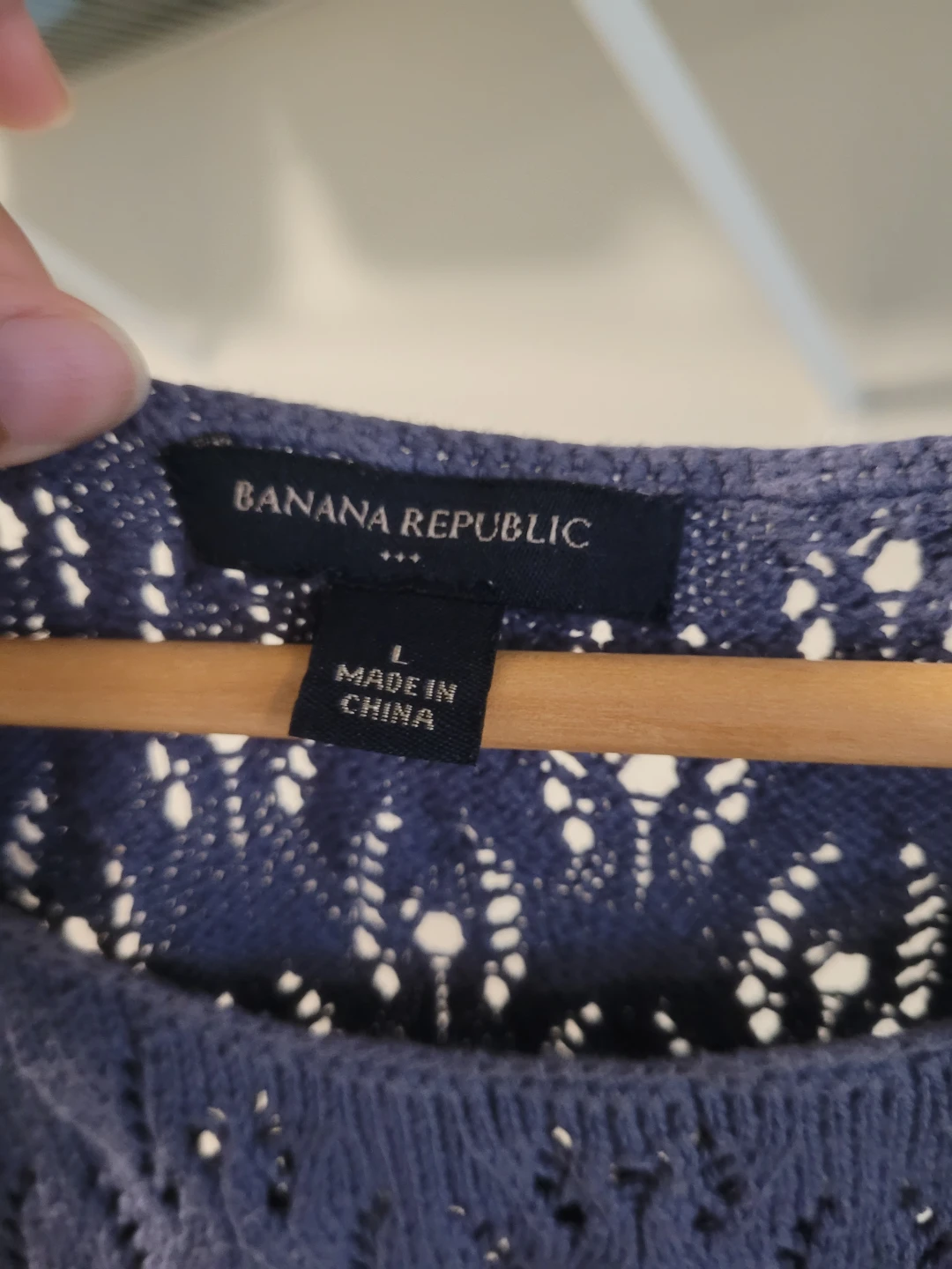 Banana Republic Blue Knit Top Size L - photo 2
