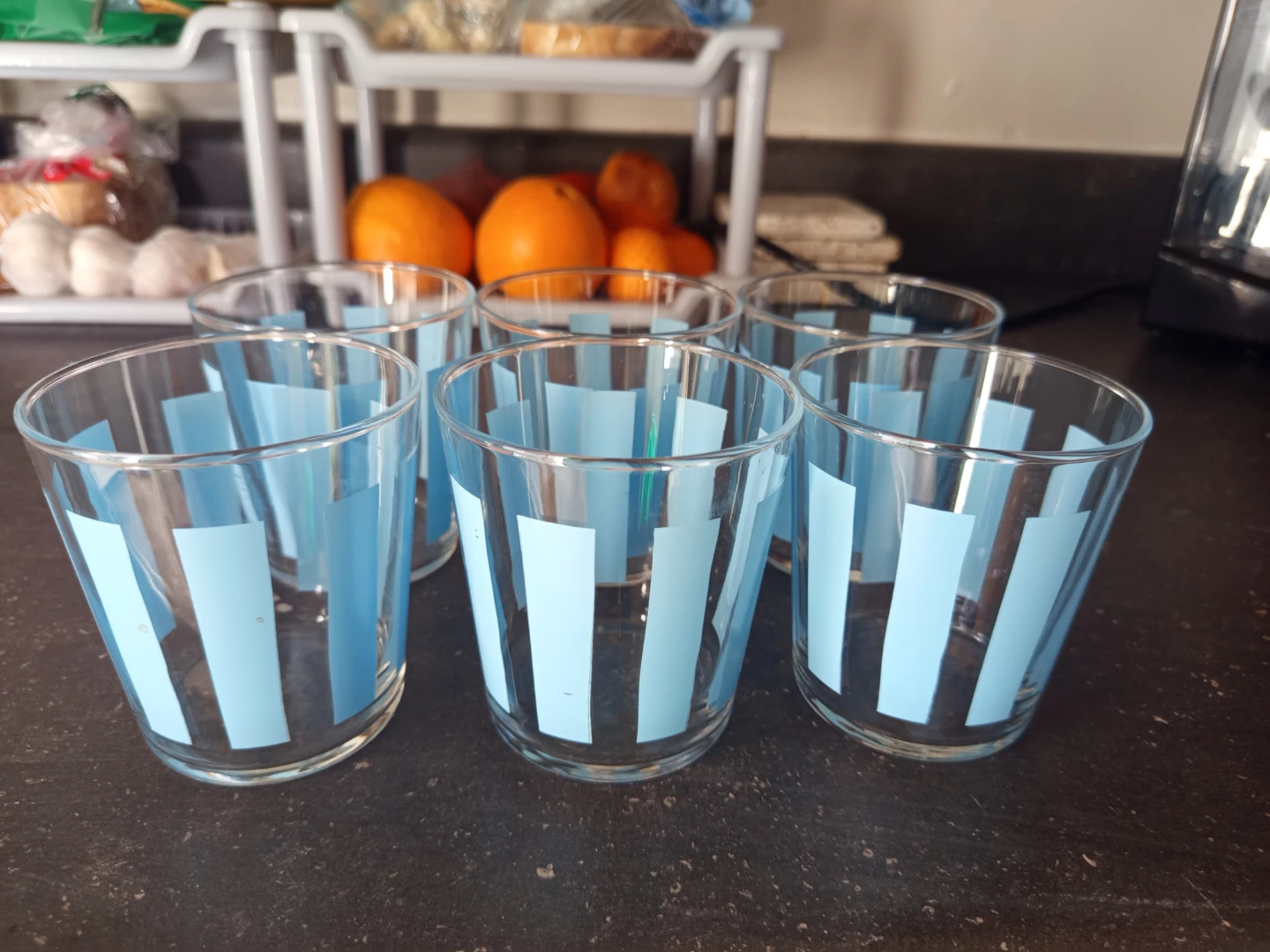 Ikea blue striped glasses