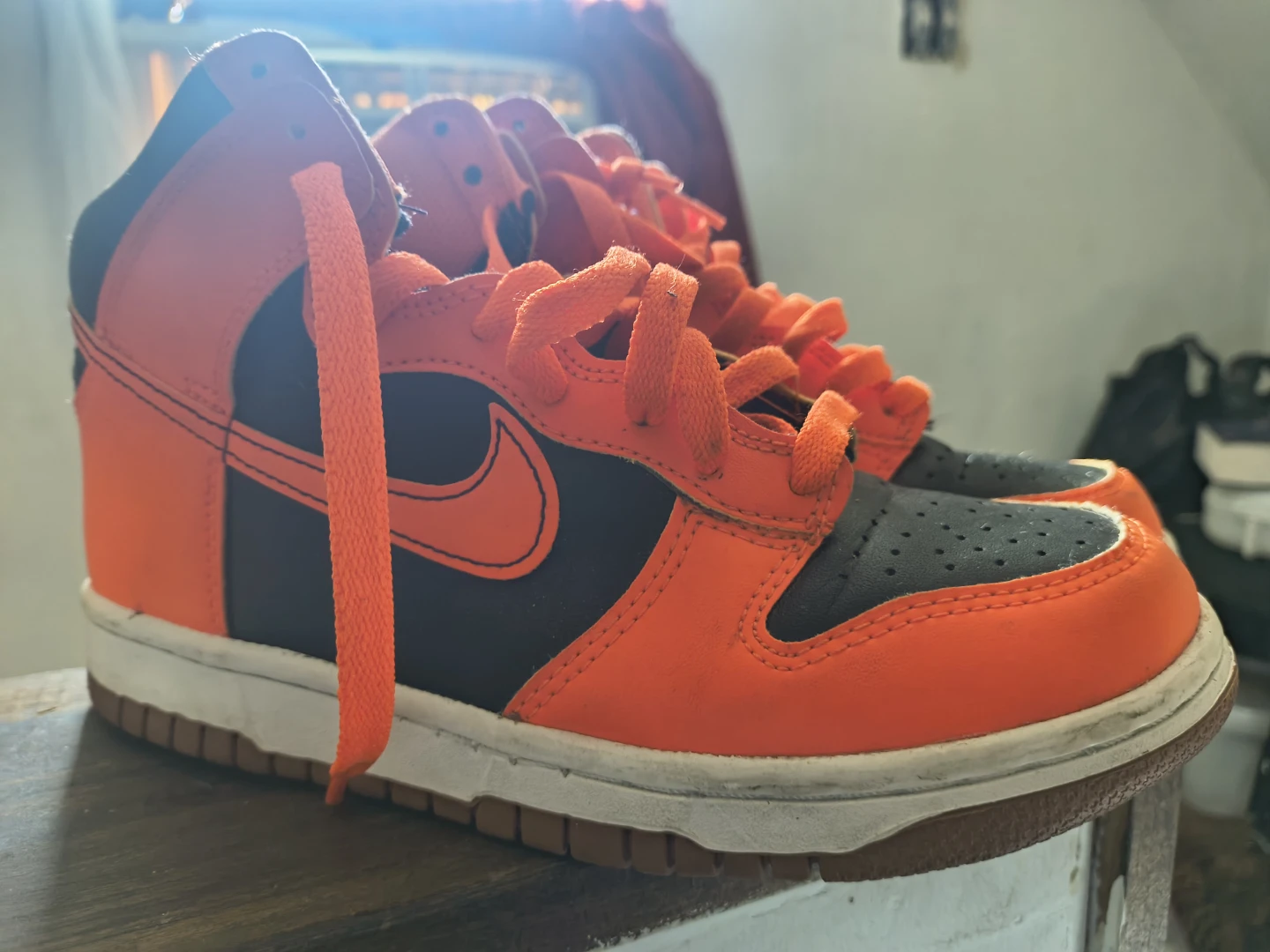 Nike Dunk High Orange Black Sneakers - photo 2