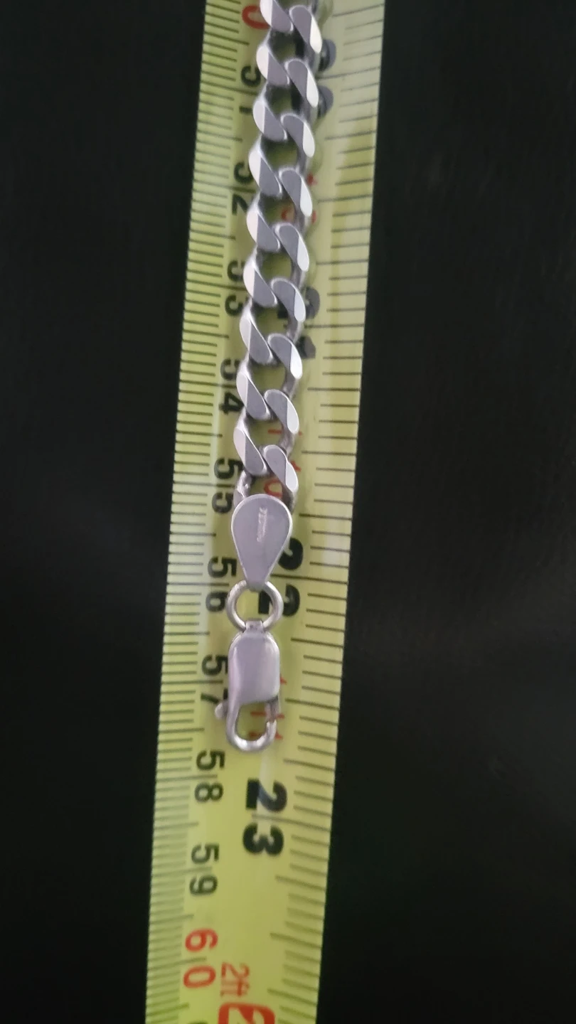 23" Solid Sterling Silver Curb Link Chain (39.7 grams) - photo 5