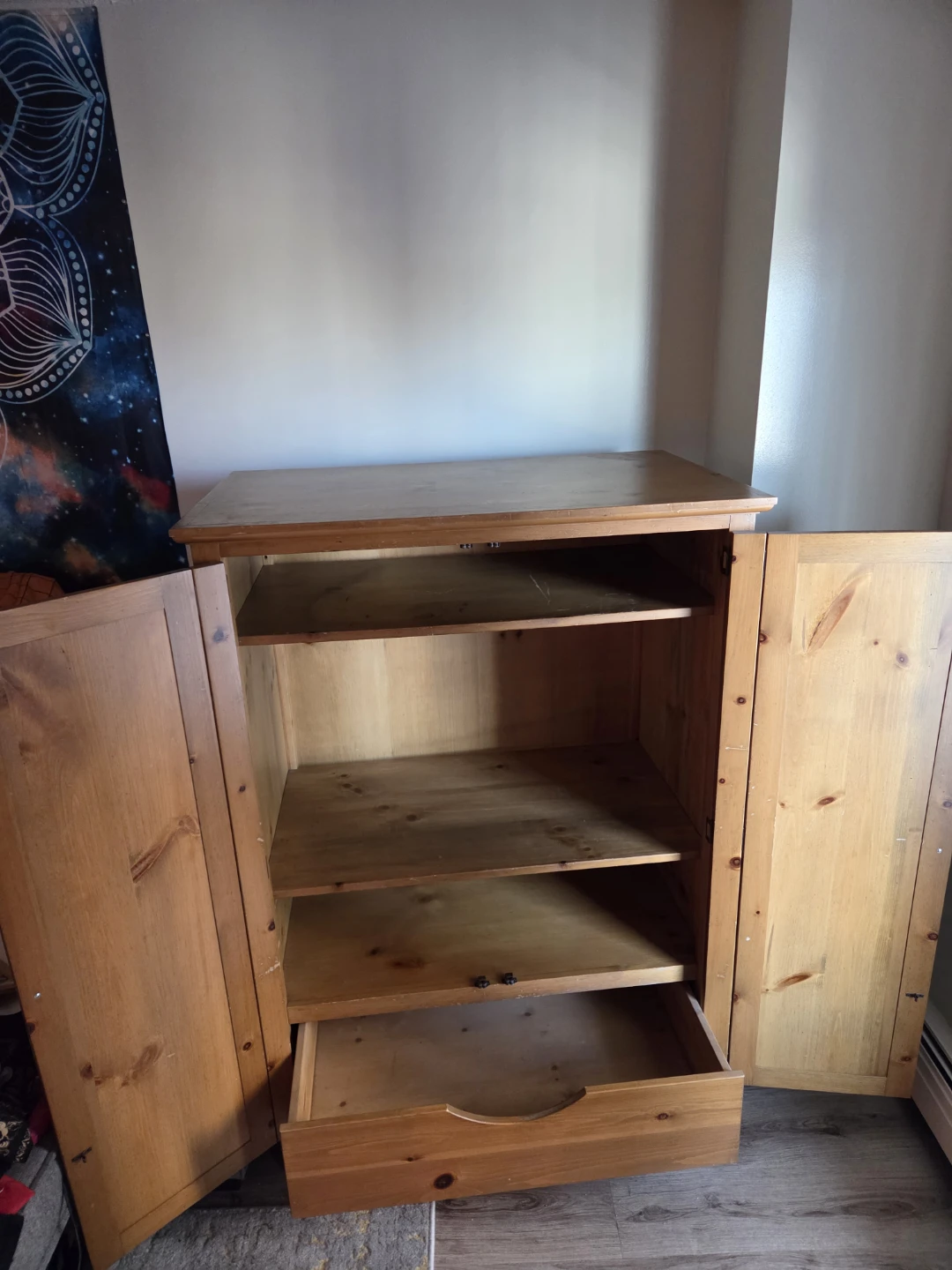 Wooden storage cabinet with doors - photo 2