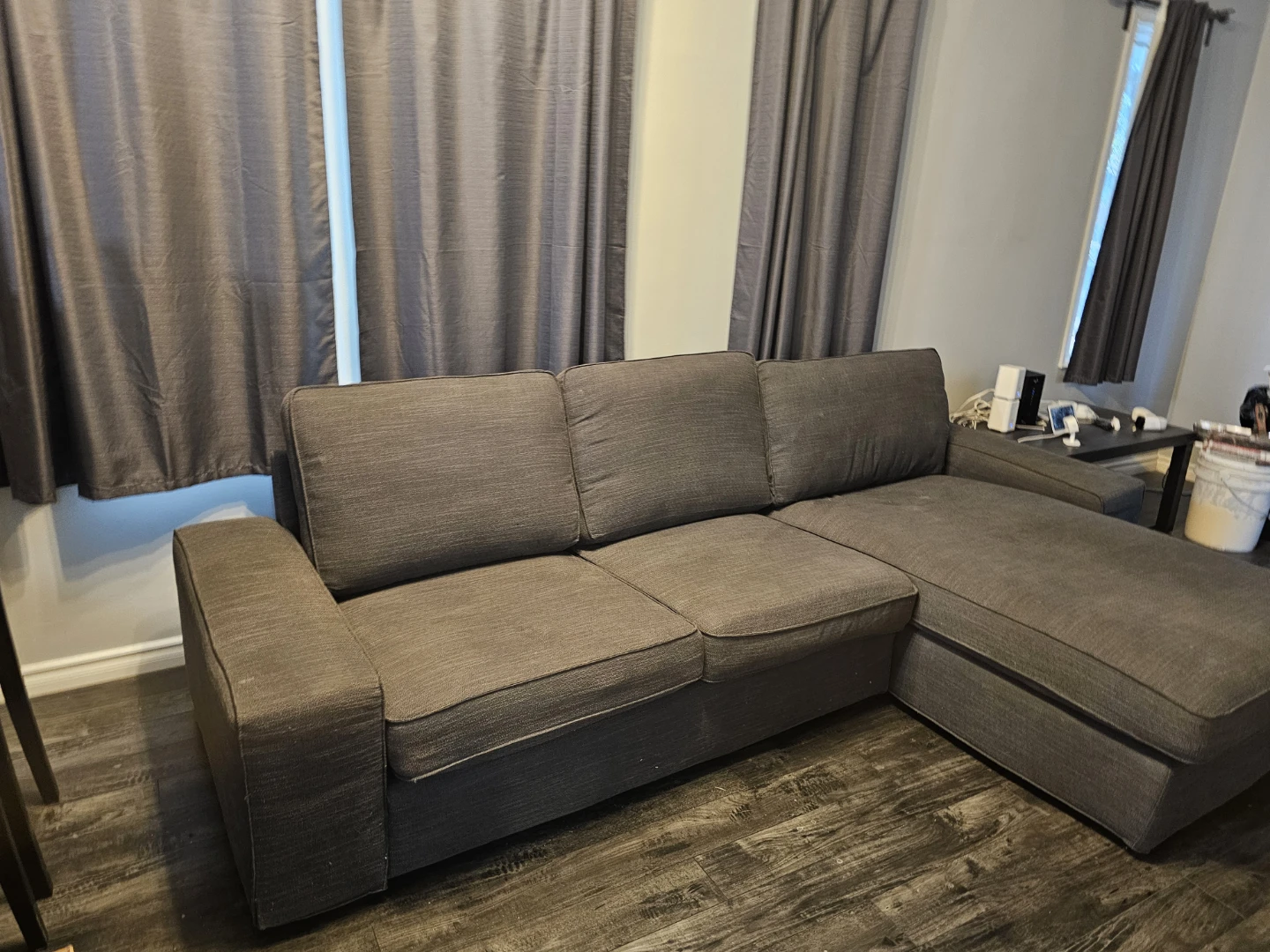 IKEA KIVIK Sectional Sofa (Loveseat + Chaise) - Dark Grey - photo 4