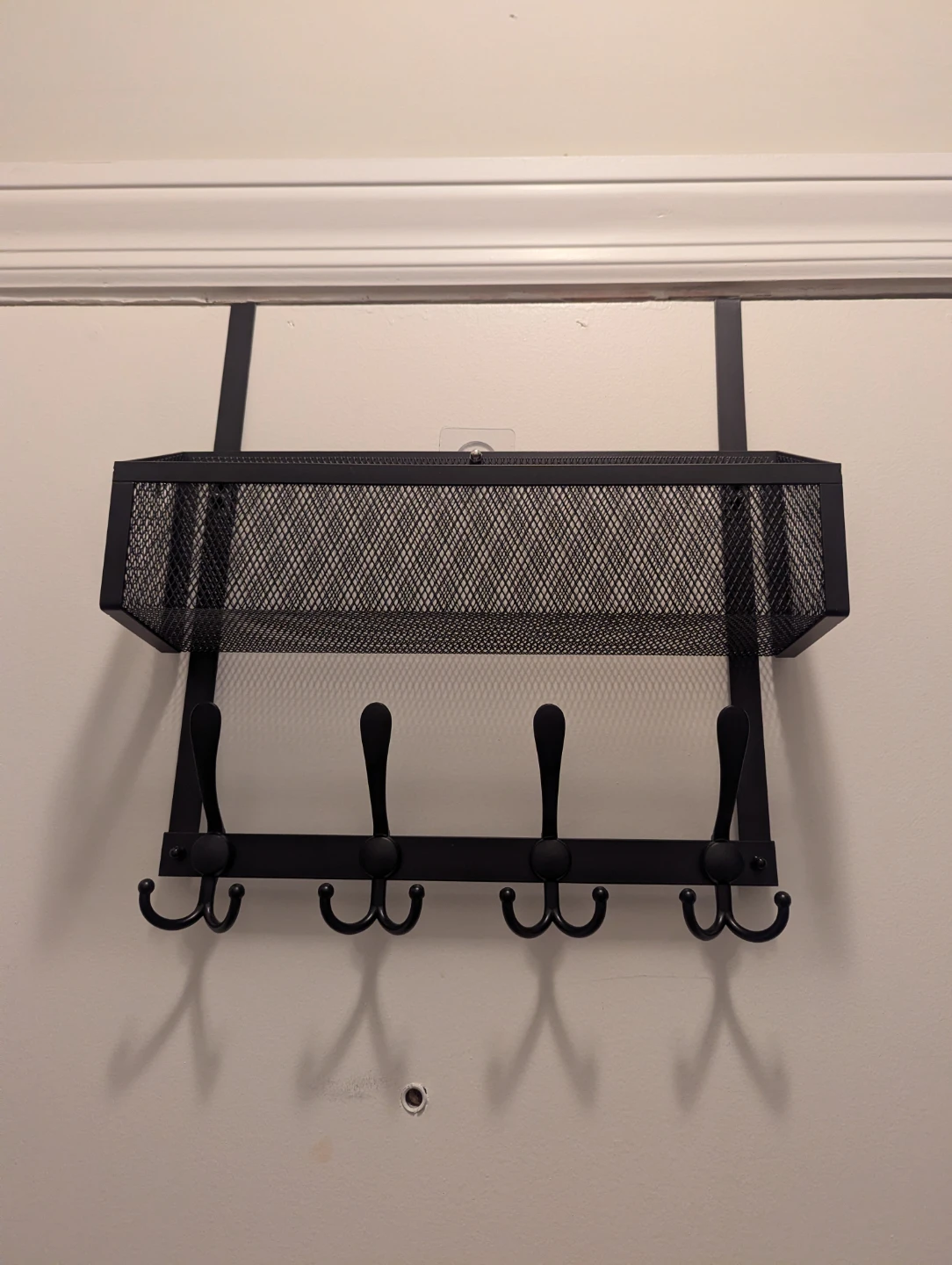 Set of 2 Black Over-the-Door Organizer with Baskets and Hooks - photo 3