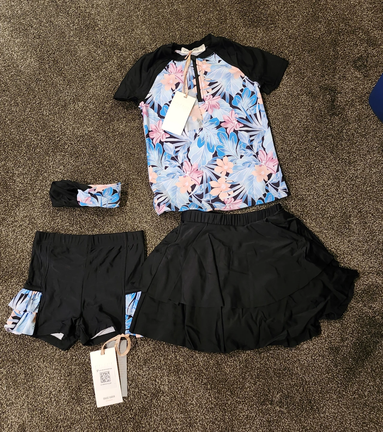 GRACE KARIN Girls 3-Piece Rashguard Swimsuit Set - photo 2