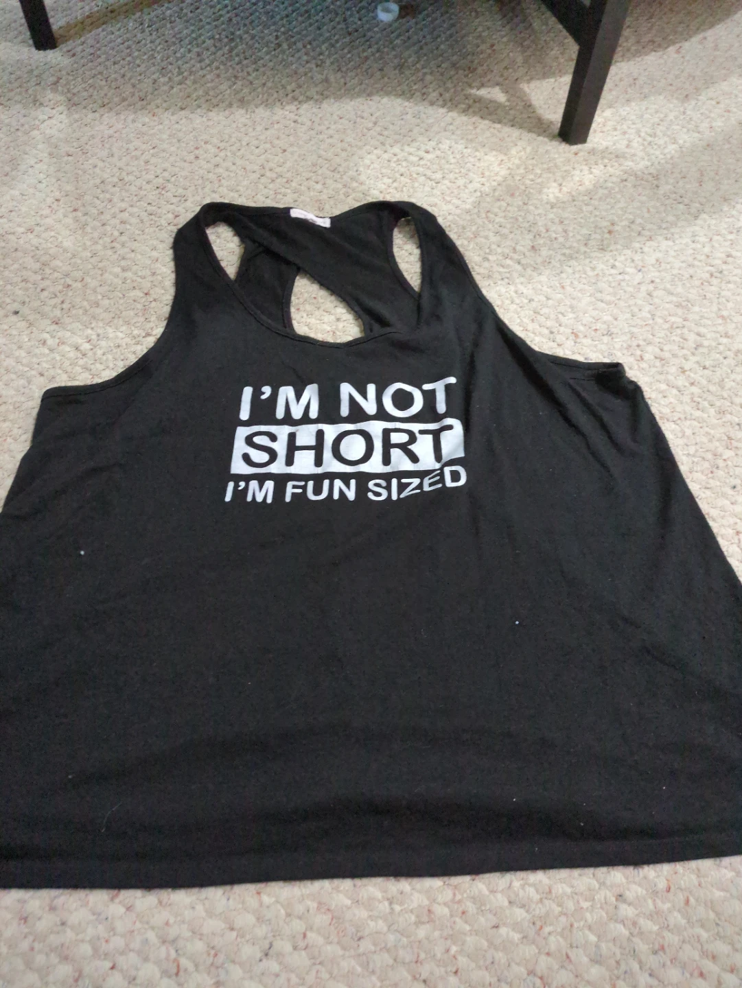Black Tank Top "I'm Not Short, I'm Fun Sized" Size 3X