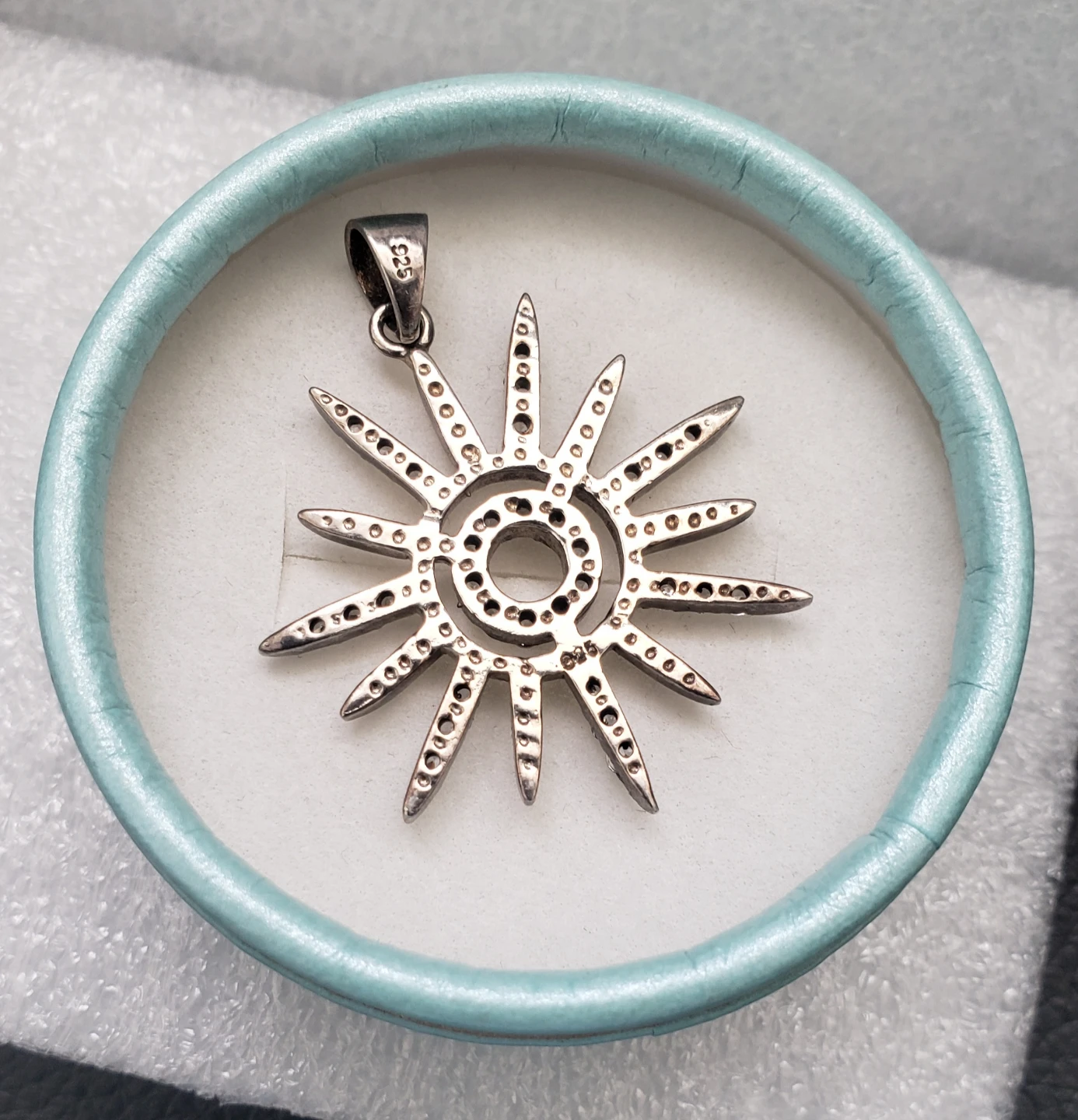 Sterling Silver Sun Pendant with Cubic Zirconia - photo 2