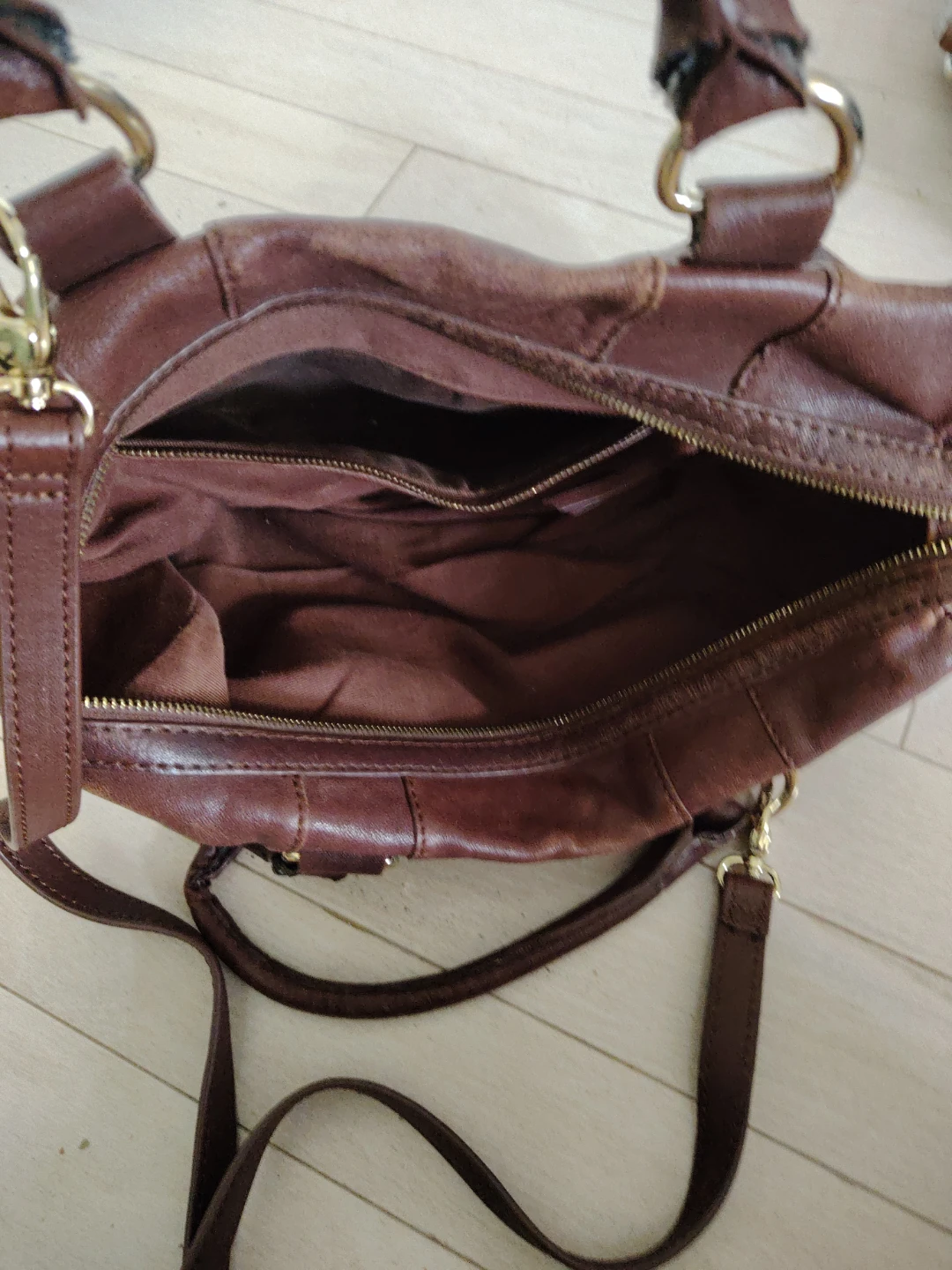 ⚽️Brown Leather Satchel Bag - photo 3