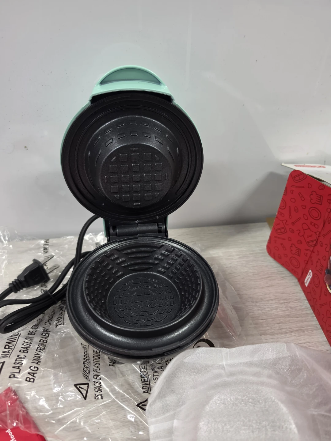 Dash Mini Waffle Bowl Maker - Aqua