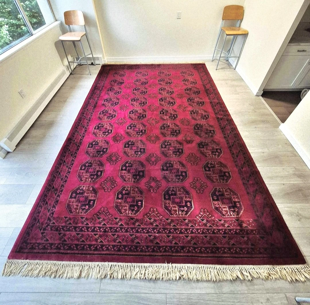 Large Vintage Turkmen Style Wool Area Rug - photo 2