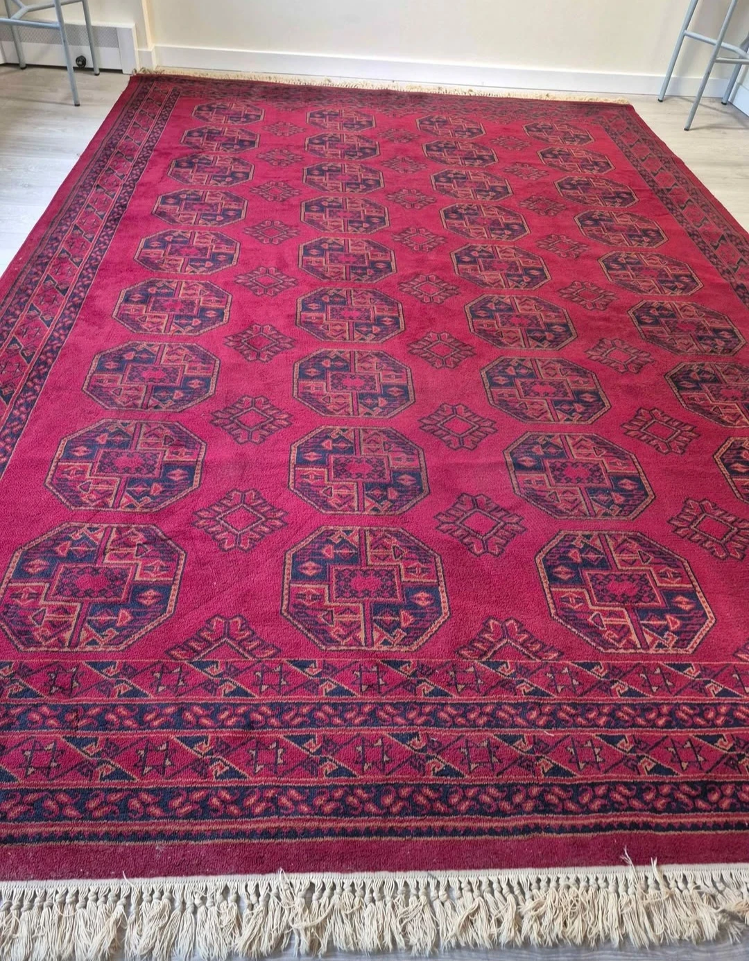 Large Vintage Turkmen Style Wool Area Rug - photo 4