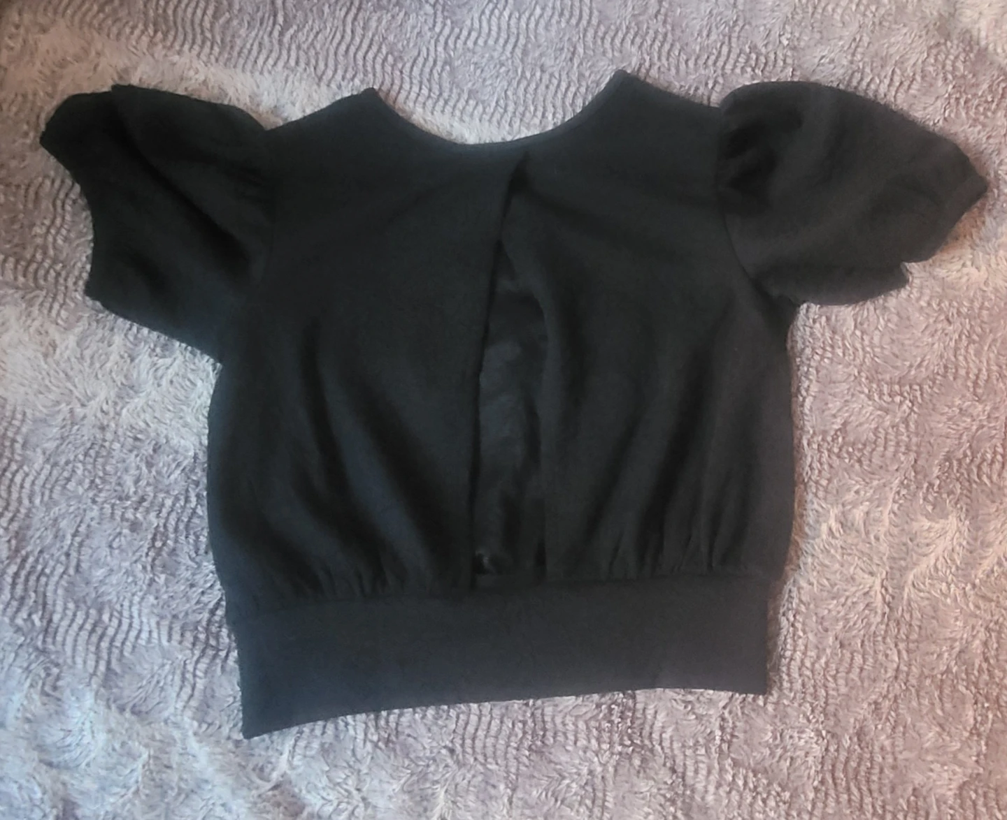 Black Puff Sleeve Top