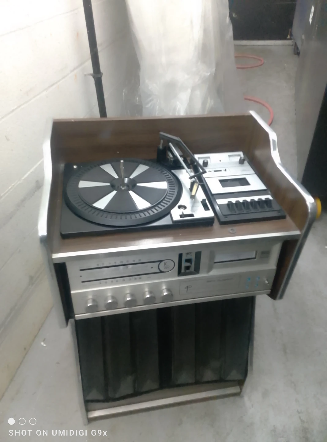 Vintage Record Player and Cassette Combo