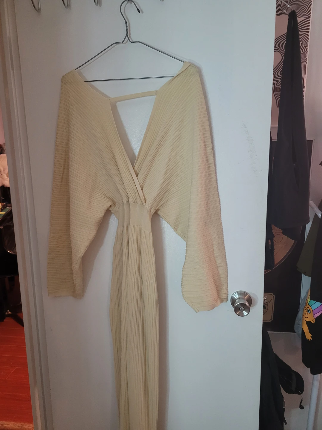 Cream Plissé Maxi Dress - really long - photo 2