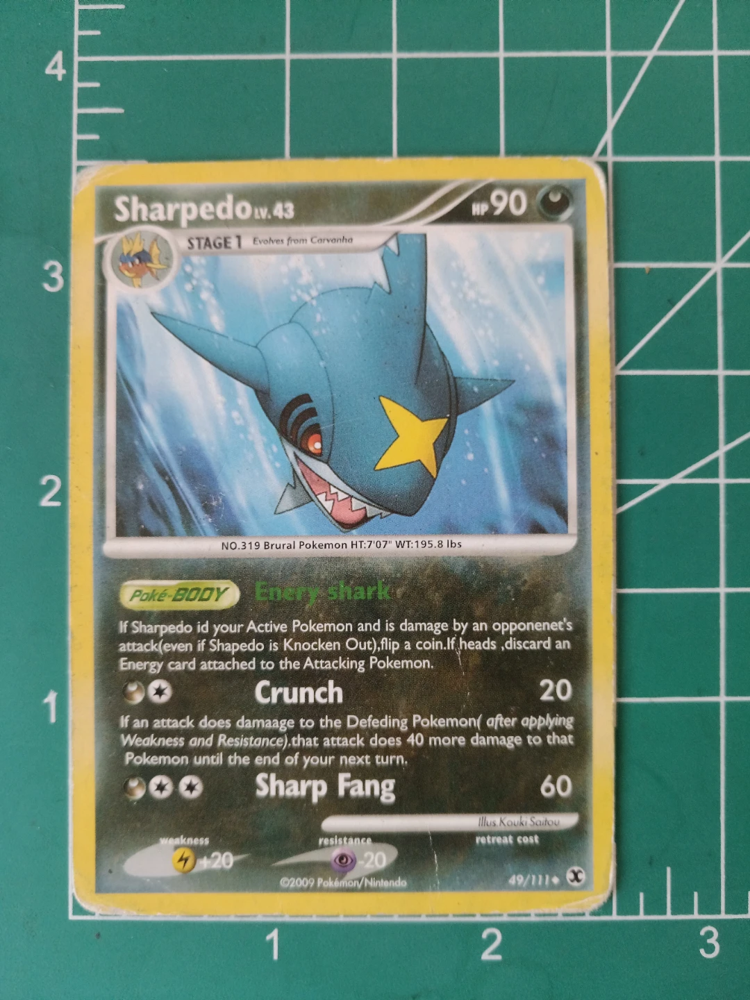 Pokemon Sharpedo Trading Card LV.43