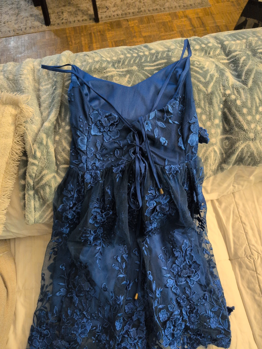 CHICWAYS Royal Blue Lace Dress - photo 2