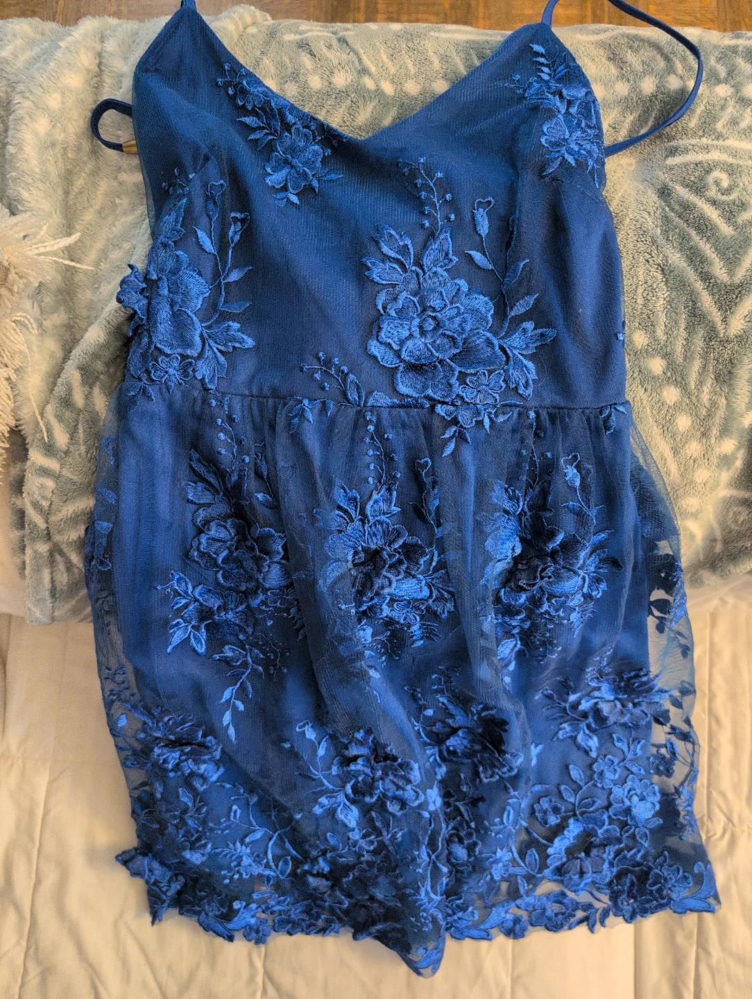 CHICWAYS Royal Blue Lace Dress - photo 3