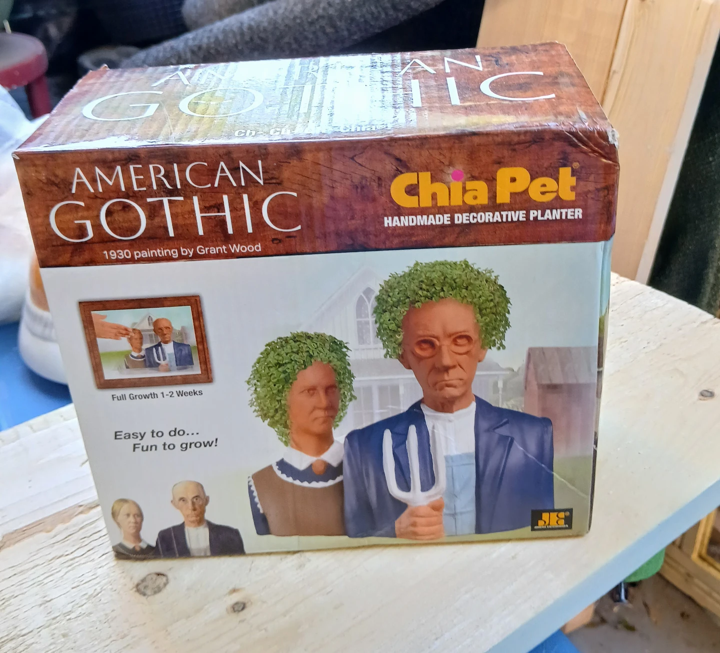 American Gothic Chia Pet Handmade Decorative Planter