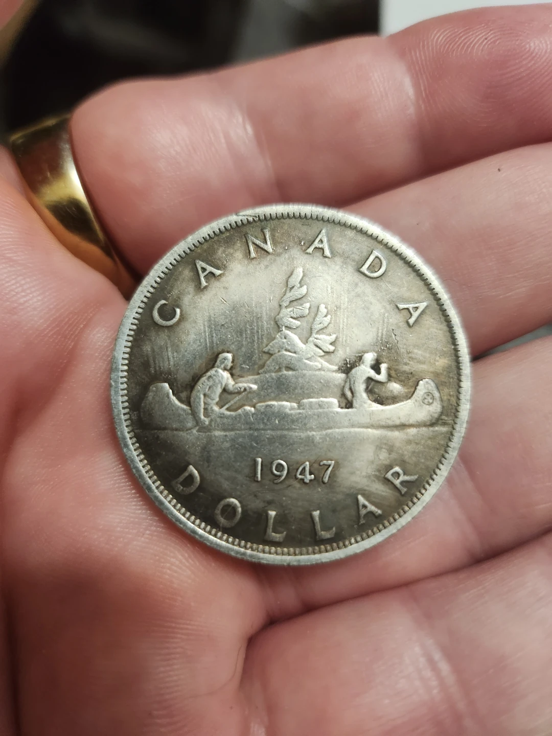 1947 Canadian Silver Dollar Coin - photo 2