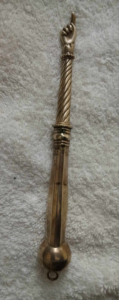 Vintage Brass Hand Pointer Stick - photo 3