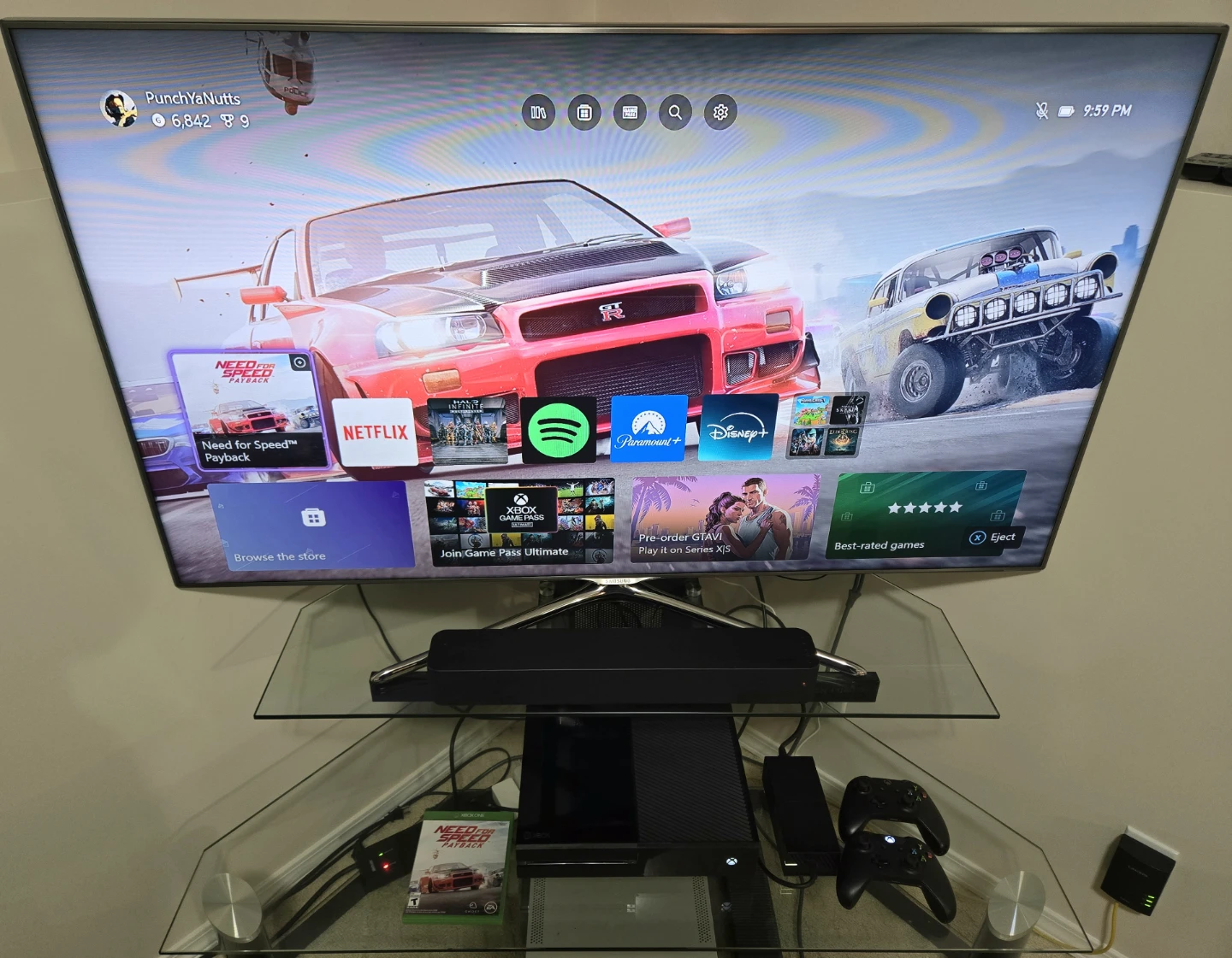 XBOX ONE CONSOLE + 2 CONTROLLERS + GAME / READY TO PLAY - photo 2