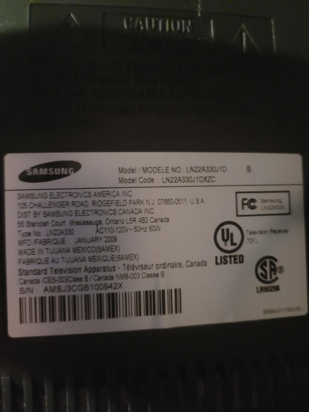 Samsung LN22A330J1D 22" Television - photo 2