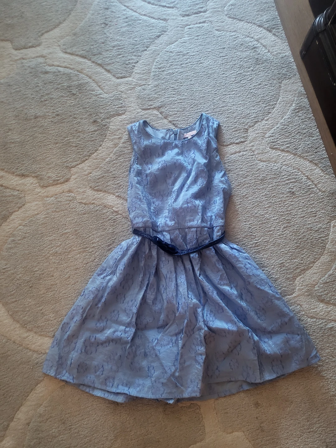 Light Blue Lace Dress with Belt