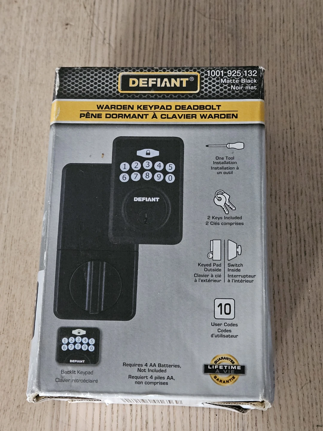 Defiant Warden Keypad Deadbolt - Matte Black