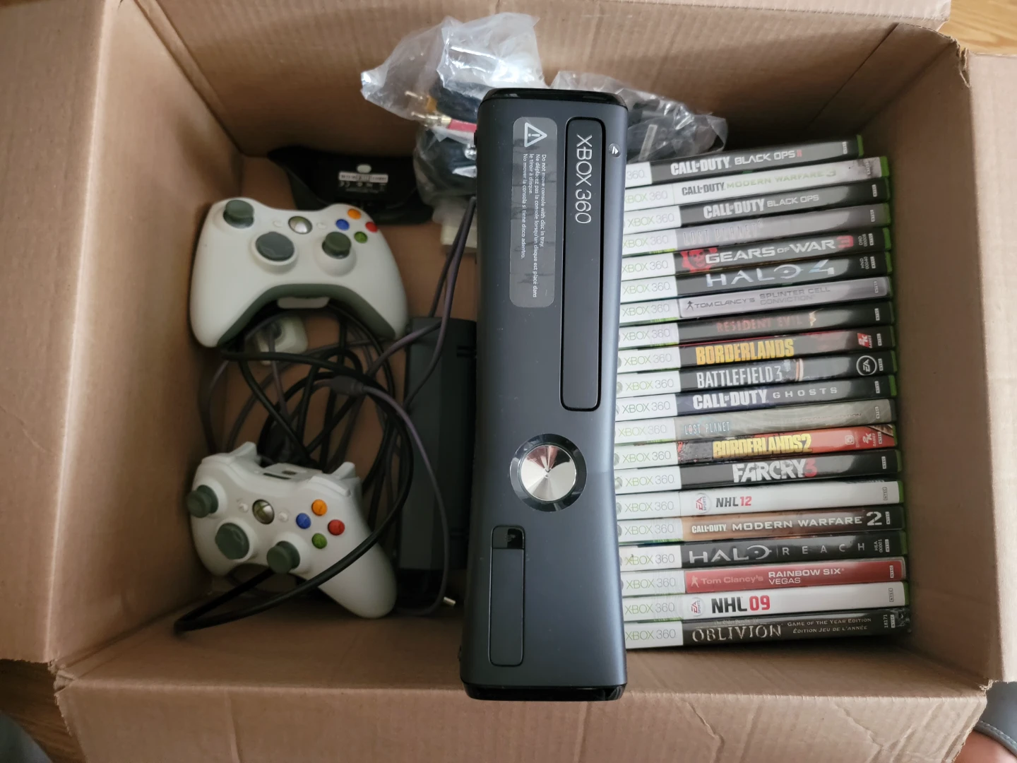 Xbox 360 Console with 18 Games and Controllers