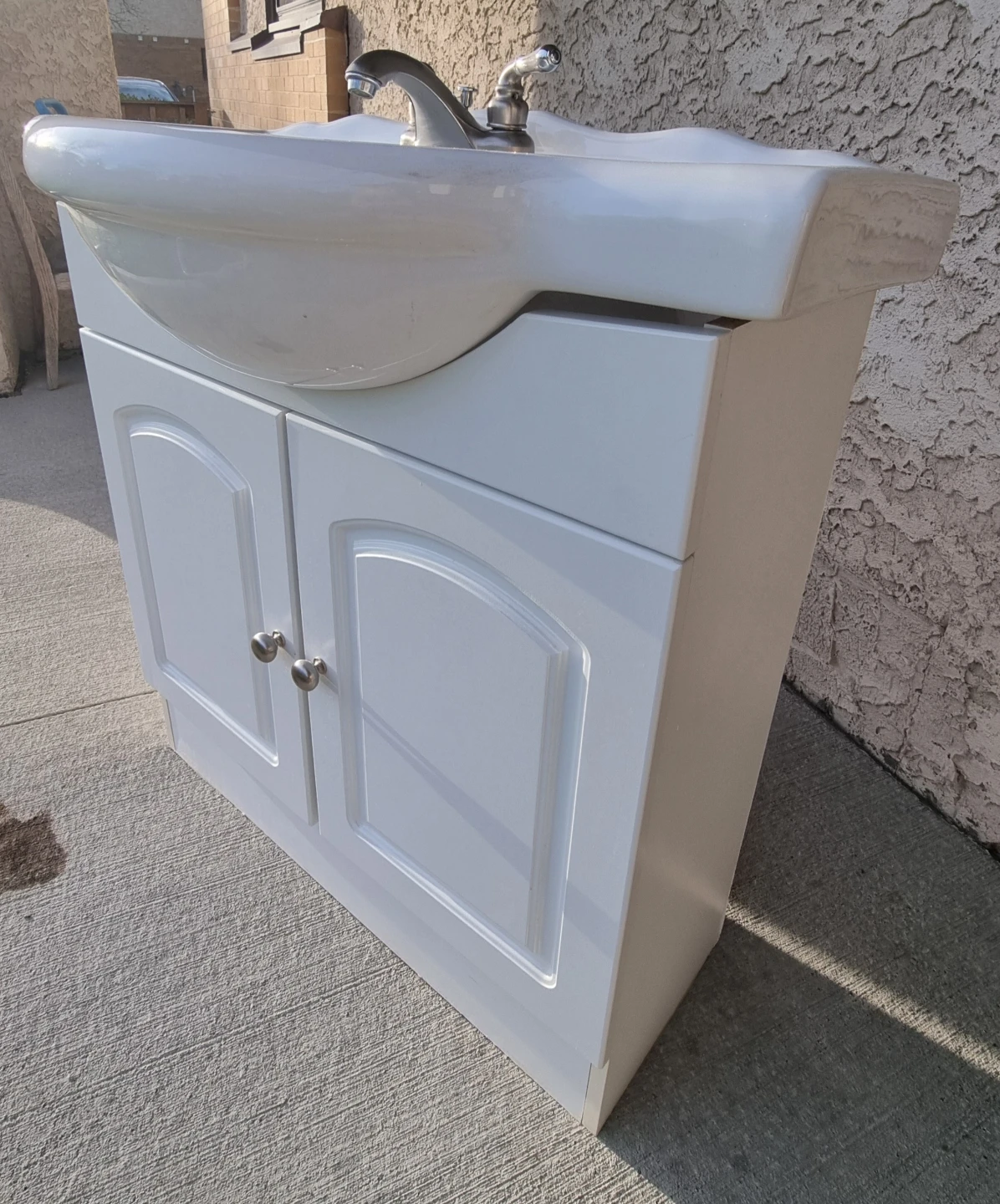 White Vanity Sink with Cabinet - photo 2