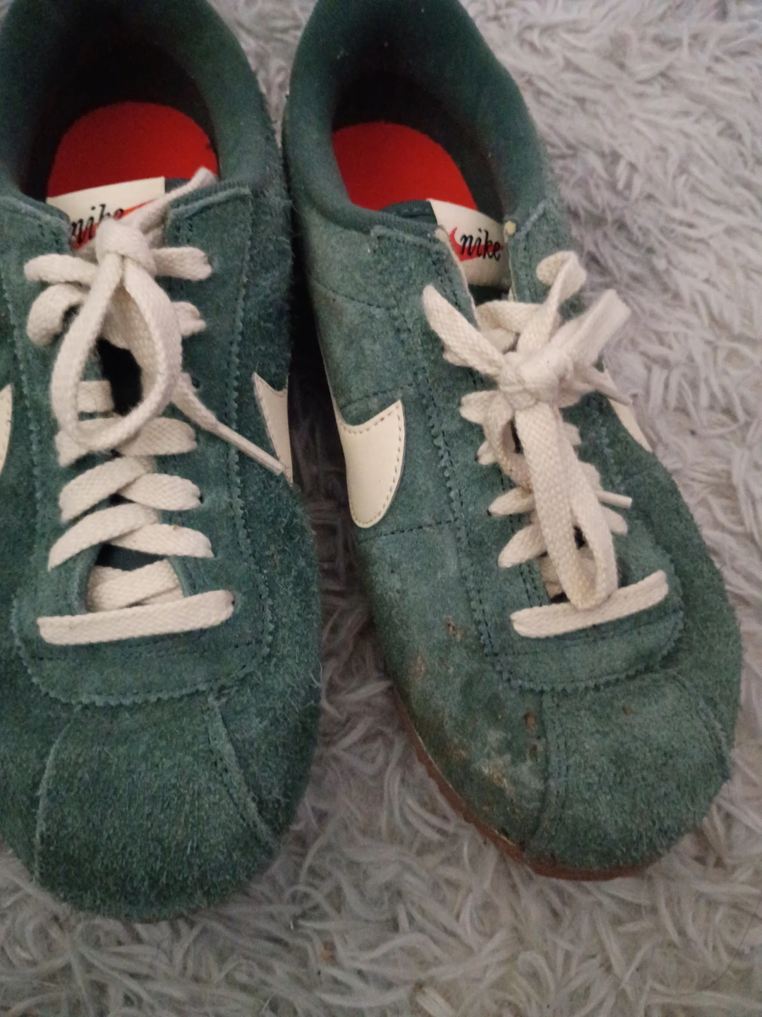 Nike Cortez Green Suede Sneakers