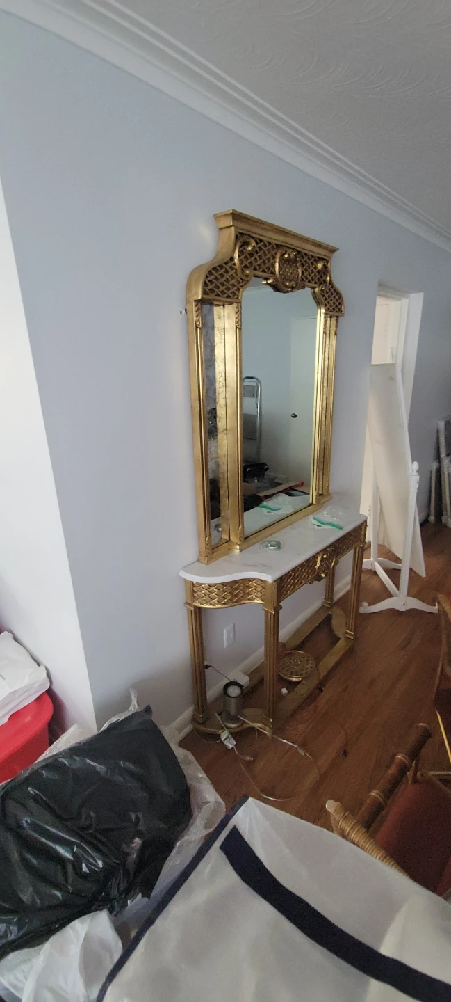 Antique Red Sideboard with Ornate Mirror - photo 2