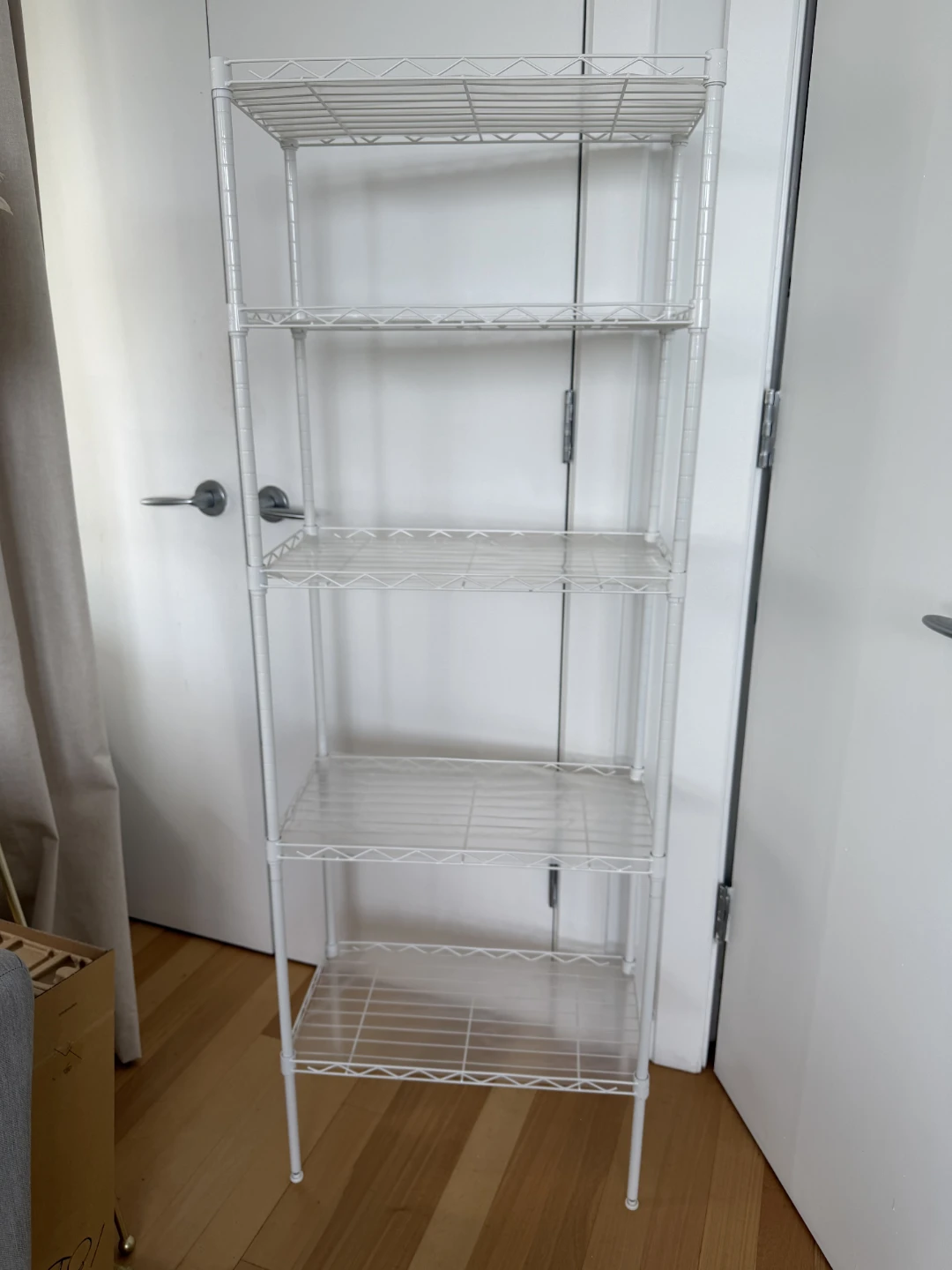 Four White 5-Tier Wire Shelving Unit 14×24