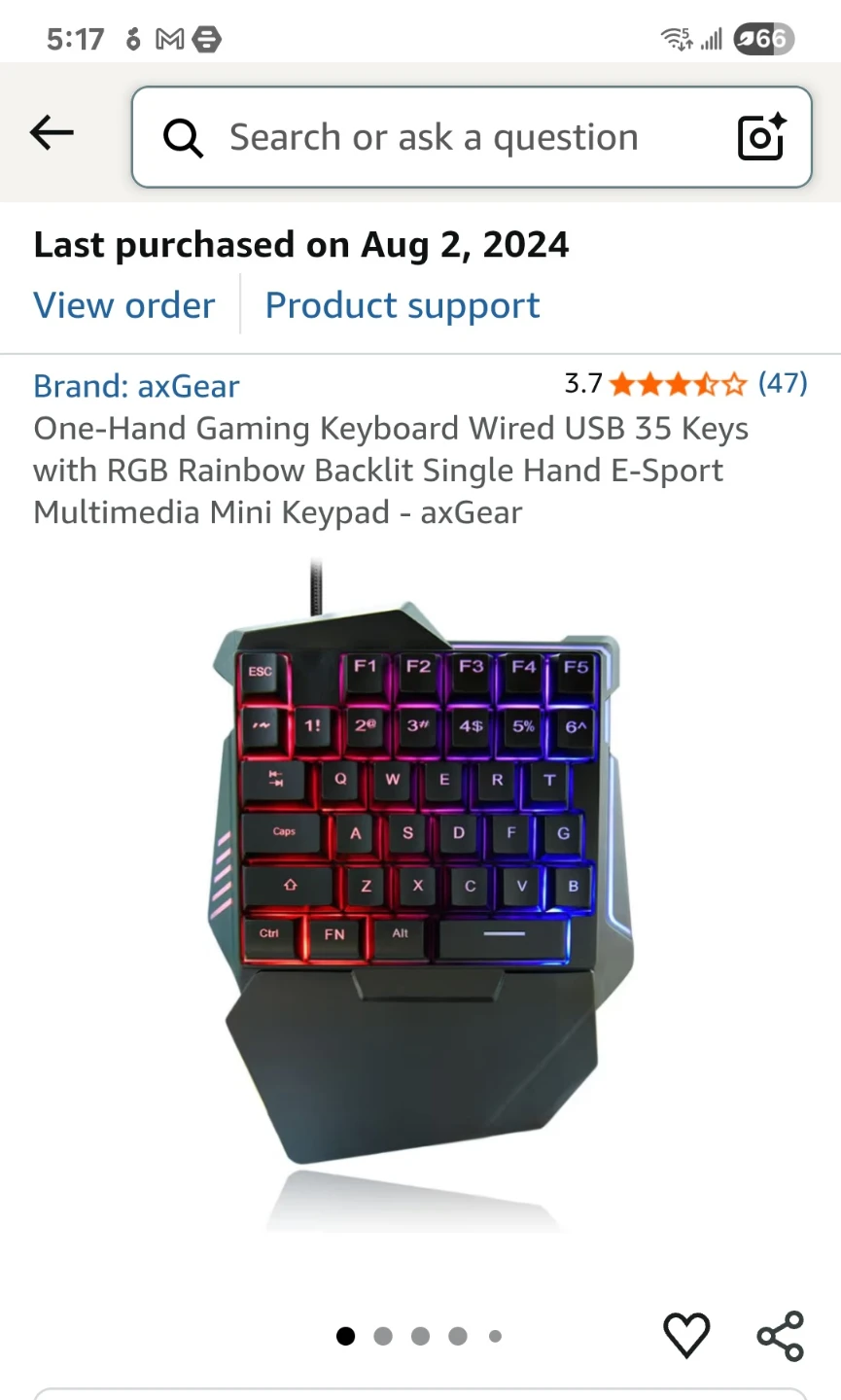 One Handed Keyboard gaming.